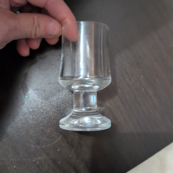 Vtg Set Of 4 Holmegaard Ship Glass Sherry Glasses Clear Footed cordial Set - Picture 6 of 7